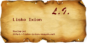 Lisko Ixion névjegykártya